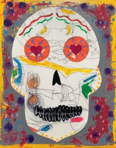Tuesday, November 2nd: Dia de los Muertos Skulls - exploring collage on canvas
