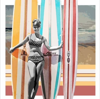 It’s surf season in Cabo, and we’re loving these pieces 🏄‍♀️ 

Surfer Girl Series I - VI
29 x 29 in.
Mixed media on archival paper
Framed
By Magaly S.