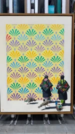 Those colors! Bold and fresh on the walls at pez gordo - meet PAVORREALES.
38 x 50 in. | oil on canvas | framed
Victor O.